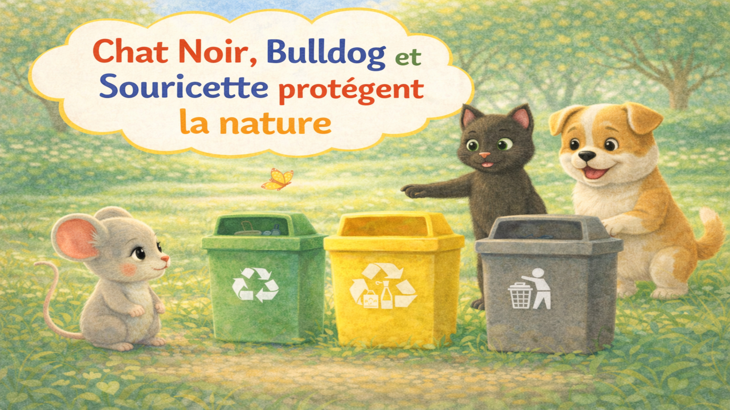 Chat Noir, Bulldog et Souricette protègent la nature